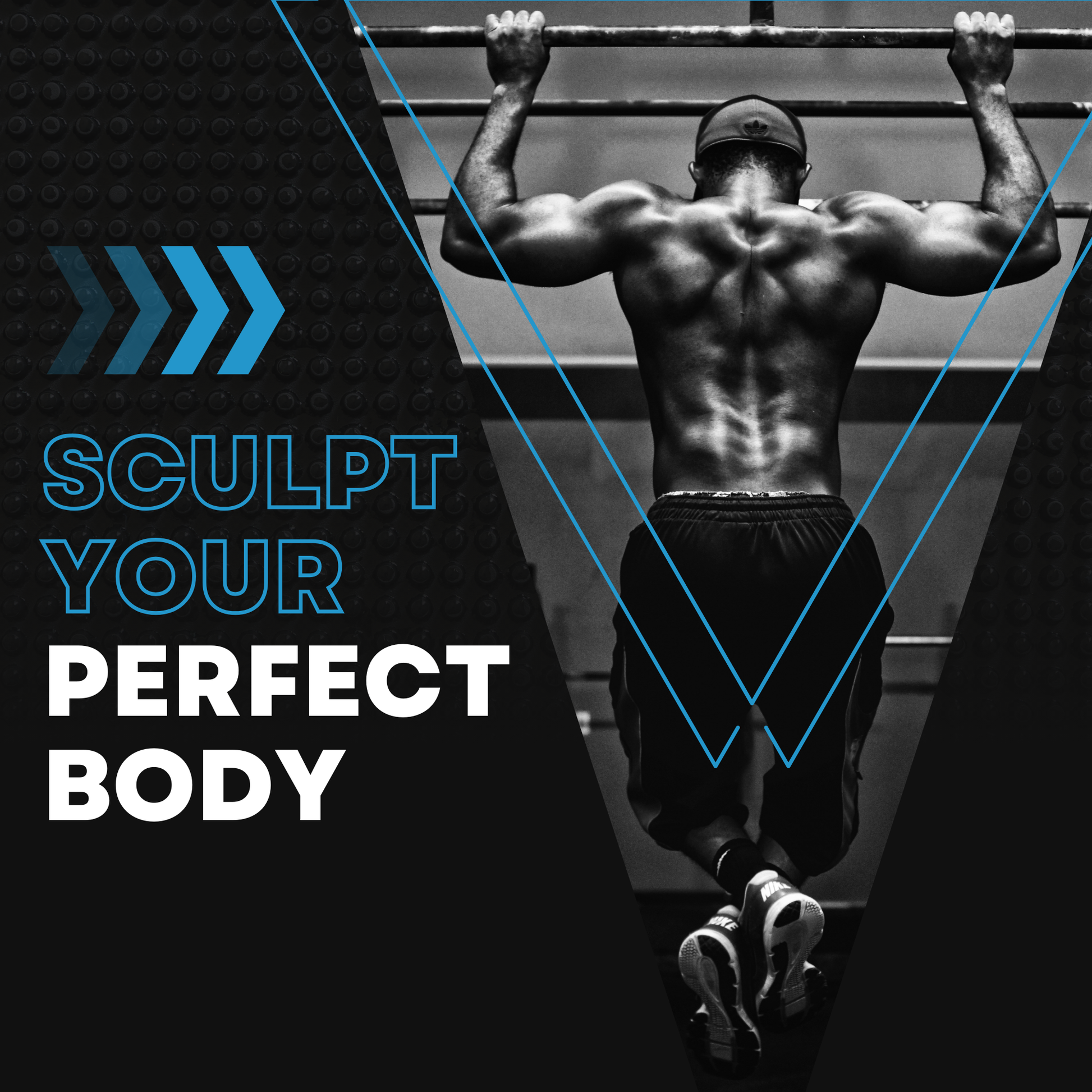 Crea-tor™ Creatine Monohydrate and Taurine for muscle sculpting, strength, endurance, and recovery, with a man doing pull-ups.