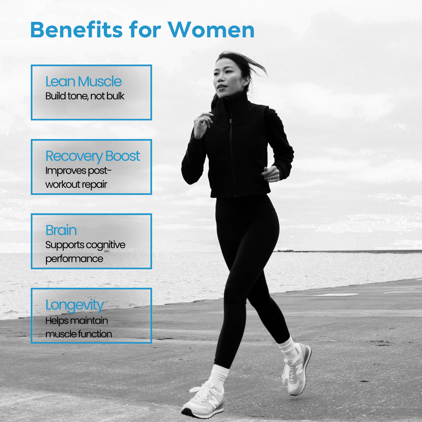 Crea-tor™ Creatine and Taurine benefits for women, enhancing muscle tone, recovery, cognitive function, and energy, while supporting menopause.
