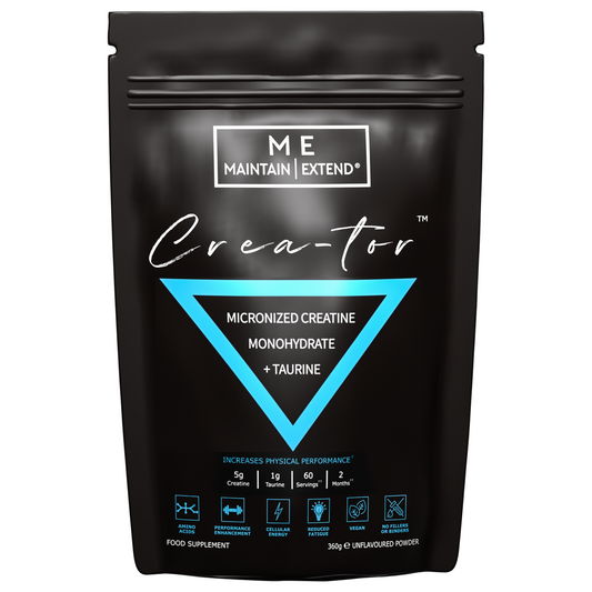 Crea-tor™ Creatine Taurine powder for men and women in the UK, supporting energy, strength, recovery, and muscle growth.