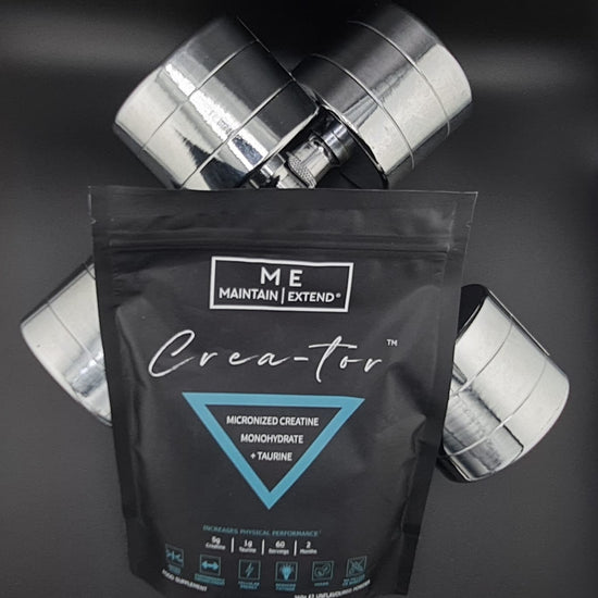 Crea-tor™ Creatine Monohydrate and Taurine supplement video detailing benefits, dosage, and performance enhancement.